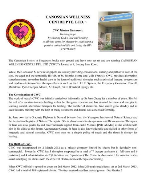 canossian wellness centre